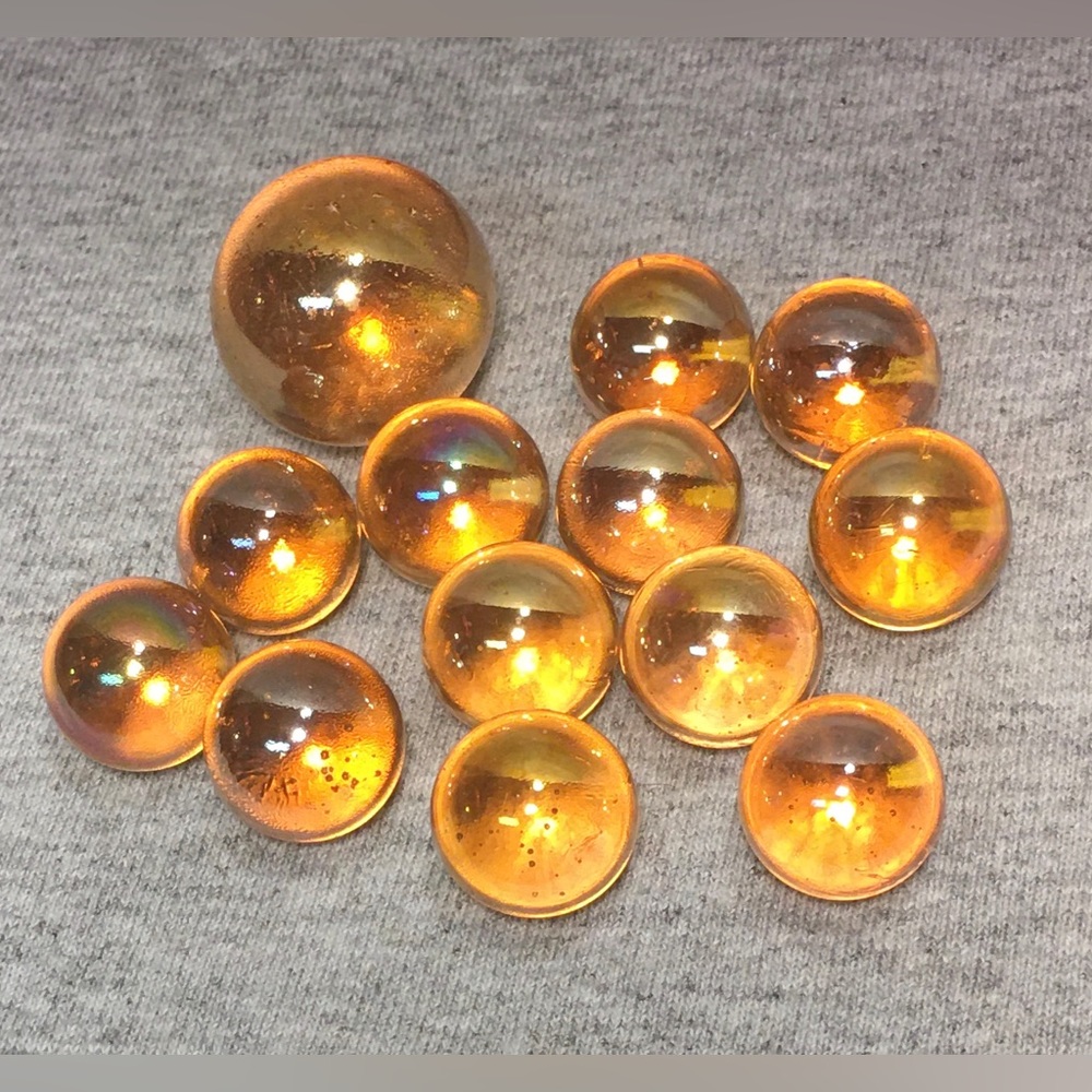 Lot of 13 Vintage Iridescent Marbles
